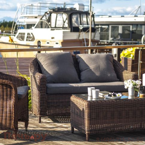 4SiS Кон Панна диван из искусственного ротанга двухместный, цвет коричневый фото 7