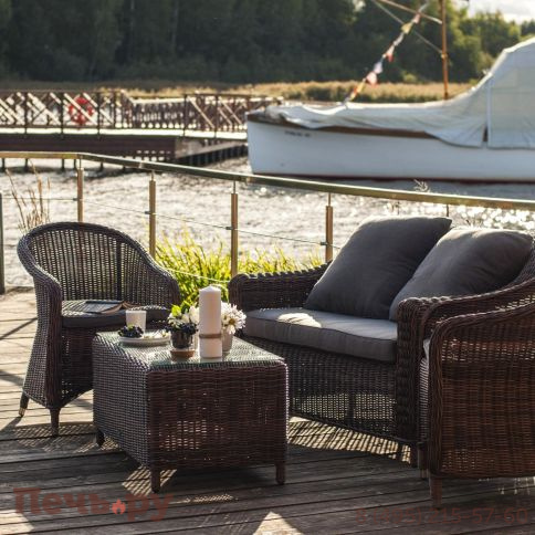 4SiS Кон Панна диван из искусственного ротанга двухместный, цвет коричневый фото 9