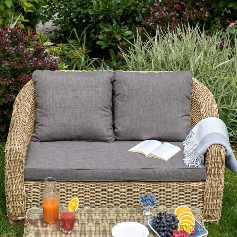 4SiS Кон Панна диван из искусственного ротанга двухместный, цвет соломенный фото 3