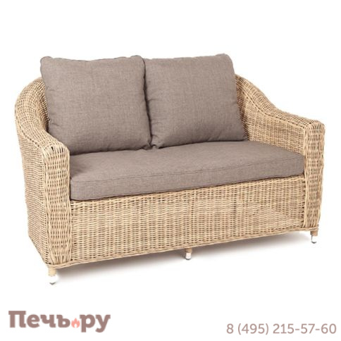 4SiS Кон Панна диван из искусственного ротанга двухместный, цвет соломенный фото 6