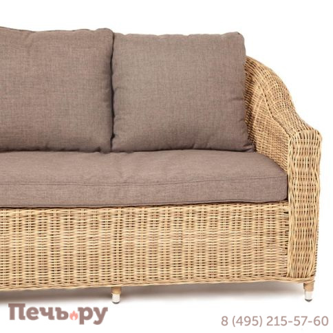 4SiS Кон Панна диван из искусственного ротанга двухместный, цвет соломенный фото 8