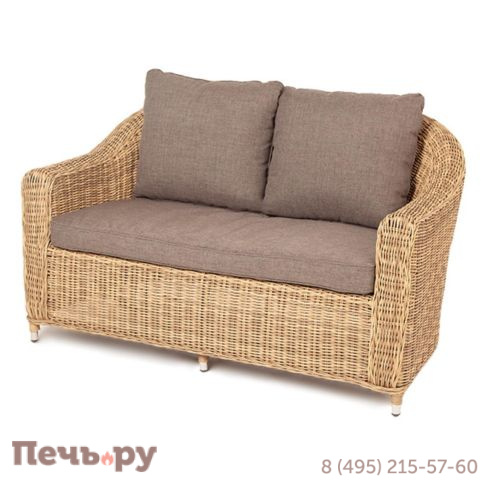 4SiS Кон Панна диван из искусственного ротанга двухместный, цвет соломенный фото