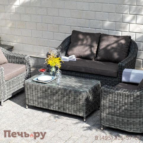 4SiS Кон Панна кресло из искусственного ротанга, цвет графит фото 13