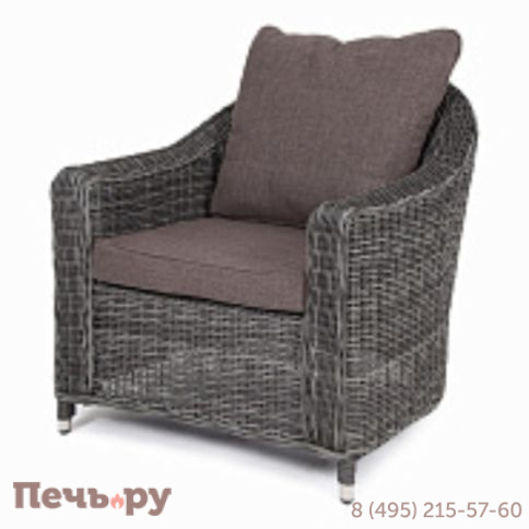 4SiS Кон Панна кресло из искусственного ротанга, цвет графит фото 3