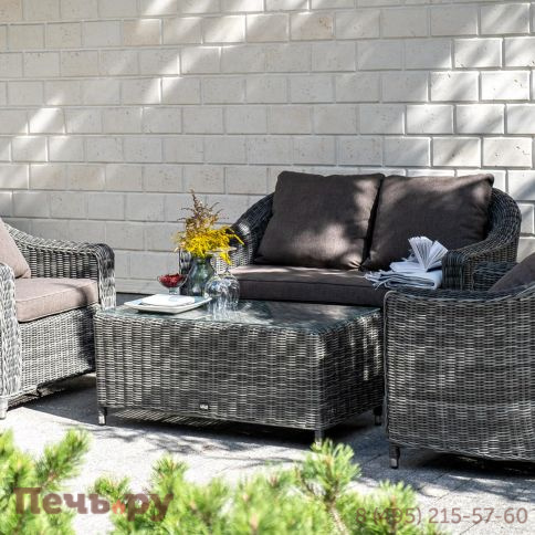 4SiS Кон Панна кресло из искусственного ротанга, цвет графит фото 6