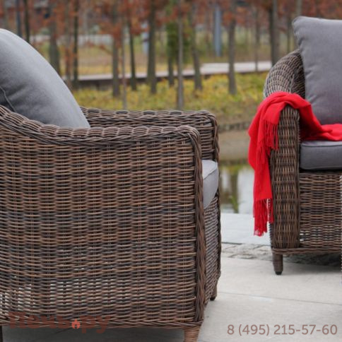 4SiS Кон Панна кресло из искусственного ротанга, цвет коричневый фото 5