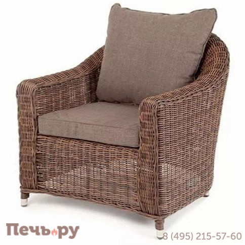4SiS Кон Панна кресло из искусственного ротанга, цвет коричневый фото