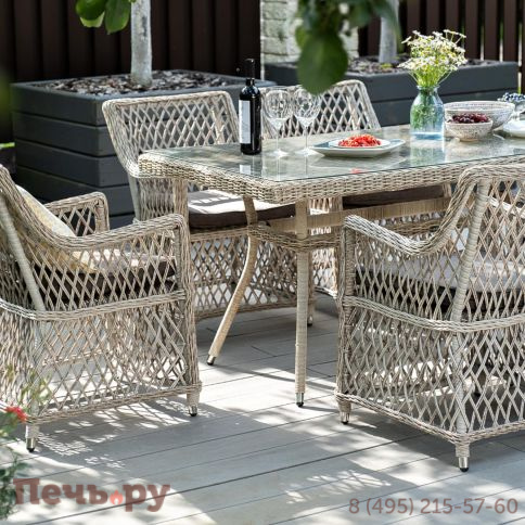 4SiS Латте плетеное кресло из искусственного ротанга, цвет бежевый фото 2