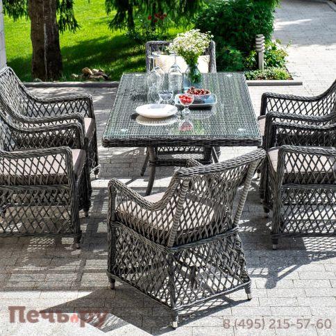 4SiS Латте плетеное кресло из искусственного ротанга, цвет графит фото 10