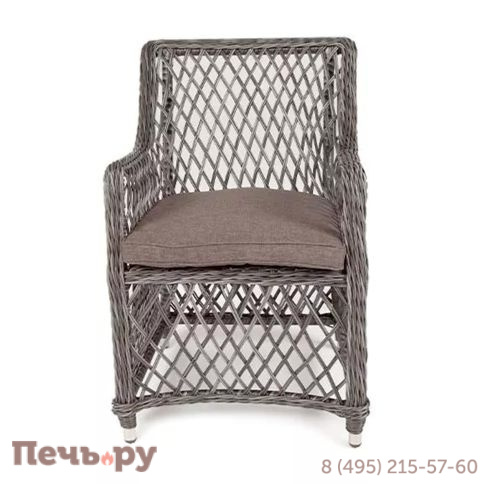 4SiS Латте плетеное кресло из искусственного ротанга, цвет графит фото 2