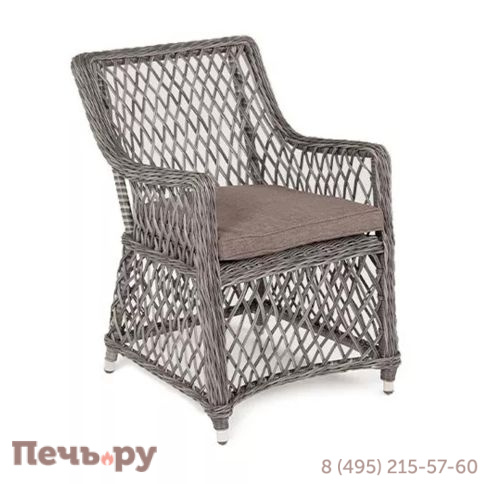 4SiS Латте плетеное кресло из искусственного ротанга, цвет графит фото 3