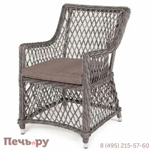 4SiS Латте плетеное кресло из искусственного ротанга, цвет графит фото