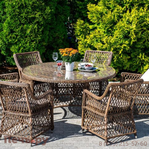 4SiS Латте плетеное кресло из искусственного ротанга, цвет коричневый фото 2