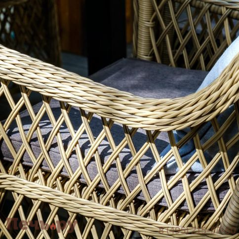 4SiS Латте плетеное кресло из искусственного ротанга, цвет соломенный фото 14