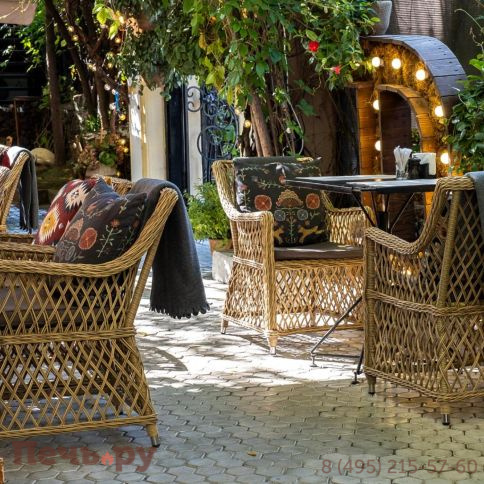 4SiS Латте плетеное кресло из искусственного ротанга, цвет соломенный фото 19