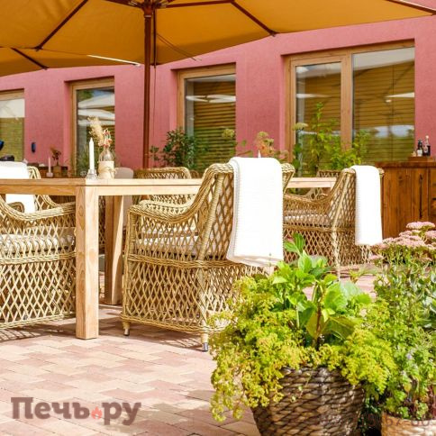 4SiS Латте плетеное кресло из искусственного ротанга, цвет соломенный фото 6