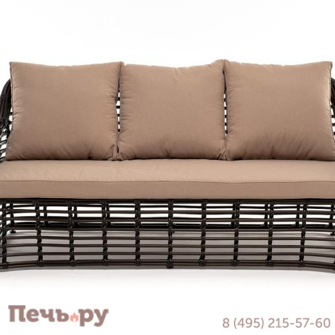 4SiS Ницца диван из искусственного ротанга трехместный, цвет бронзовый фото 4