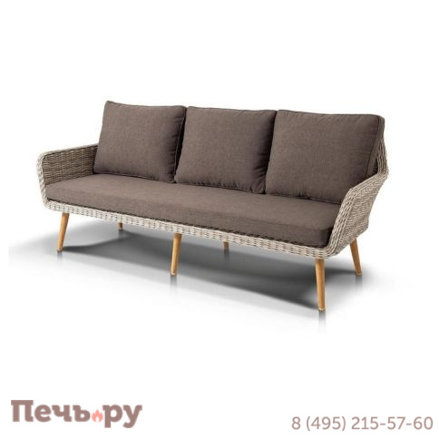 4SiS Прованс диван из искусственного ротанга трехместный, цвет бежевый фото