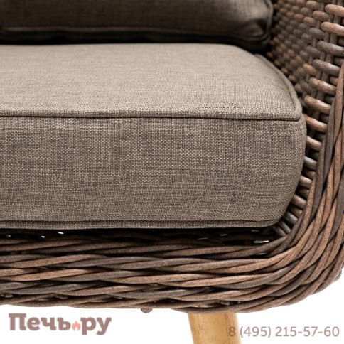 4SiS Прованс диван из искусственного ротанга трехместный, цвет коричневый фото 4