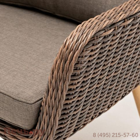 4SiS Прованс диван из искусственного ротанга трехместный, цвет коричневый фото 5