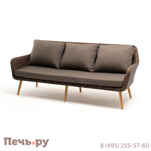4SiS Прованс диван из искусственного ротанга трехместный, цвет коричневый фото