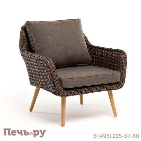 4SiS Прованс кресло из искусственного ротанга, цвет коричневый фото 3