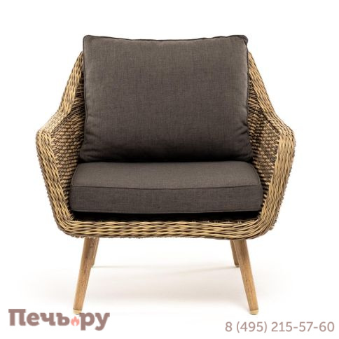 4SiS Прованс кресло из искусственного ротанга, цвет соломенный фото 2