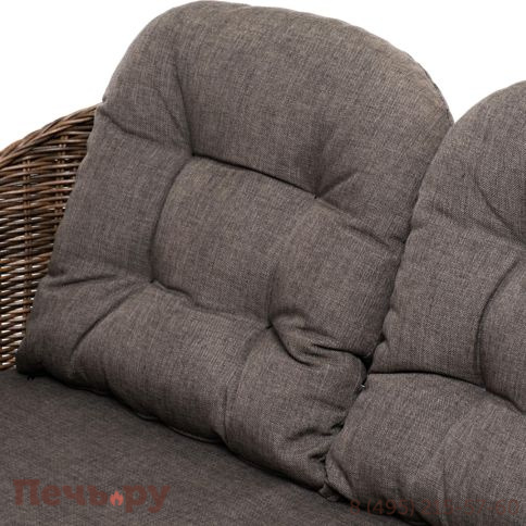 4SiS Равенна диван двухместный плетенный из ротанга, цвет коричневый фото 5