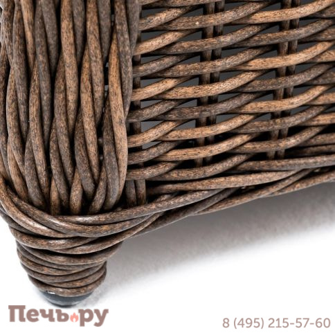 4SiS Равенна диван двухместный плетенный из ротанга, цвет коричневый фото 9