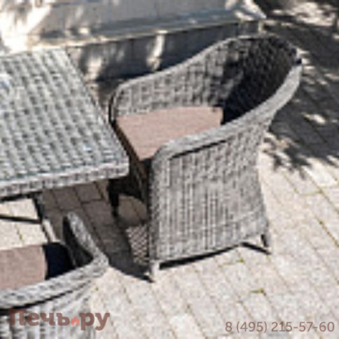 4SiS Равенна плетеное кресло из искусственного ротанга, цвет графит фото 10