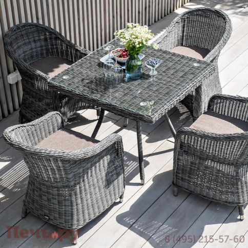 4SiS Равенна плетеное кресло из искусственного ротанга, цвет графит фото 6