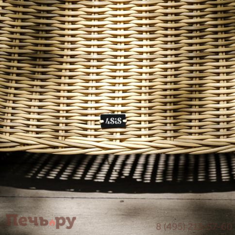 4SiS Равенна плетеное кресло из искусственного ротанга, цвет соломенный с серой подушкой фото 7