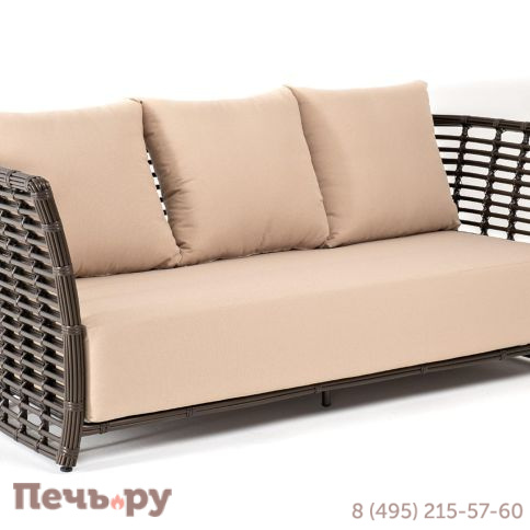 4SiS Валенсия диван из искусственного ротанга трехместный, цвет бронзовый фото 5