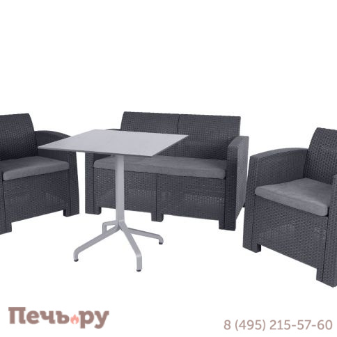 Кресло Gardeck Arizona b:rattan (2шт.), антрацит (2 подушки) фото 6