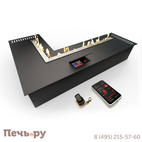 Автоматический биокамин ZeFire Automatic M 700х1000 угловой с ДУ фото