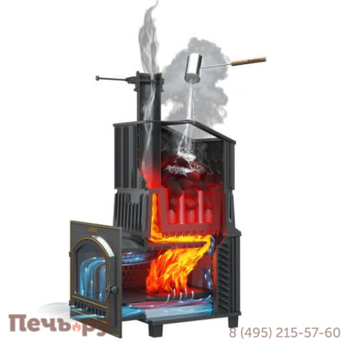 Банная чугунная печь GFS Гром 30 (П2) под обкладку фото 3