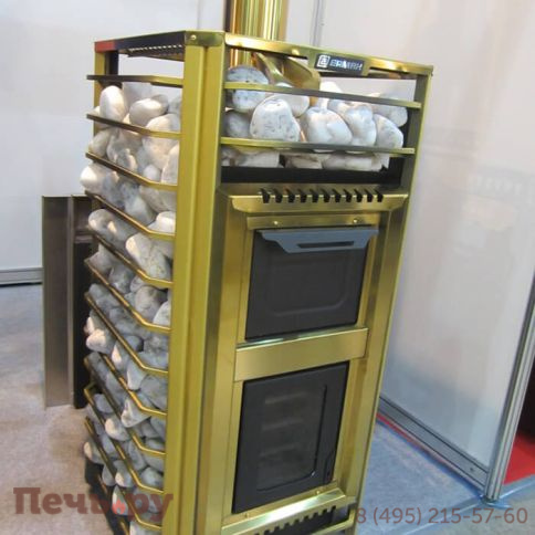 Банная печь Ермак 30 Сетка Люкс Gold (нержавейка) фото 3
