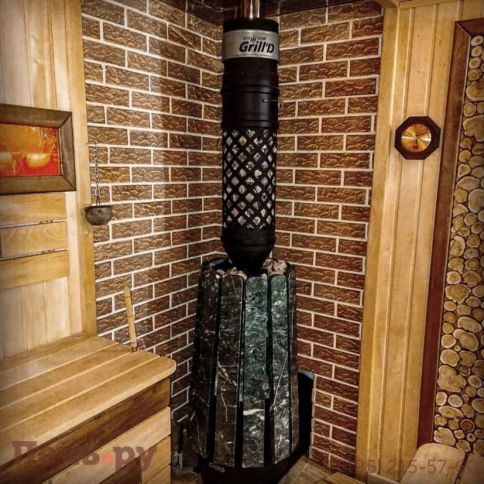 Банная печь Grill'D Cometa Vega 350 Window Max Stone Pro (Серпентинит) фото 3