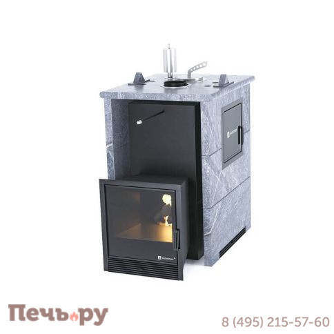 Банная печь ИзиСтим Анапа-М2 в трёхстороннем кожухе из талькохлорита фото