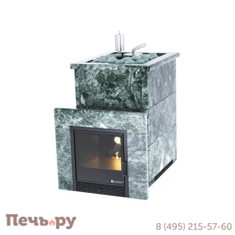 Банная печь ИзиСтим Анапа в кожухе с открытым верхом из змеевика фото