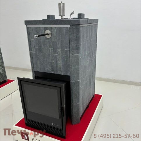Банная печь Изистим Анапа в наборном полноценном кожухе Пироксенит с закрытым верхом с газовой горелкой фото 4