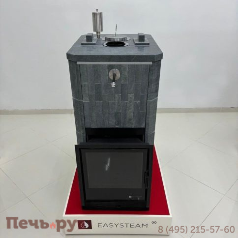 Банная печь Изистим Анапа в наборном полноценном кожухе Пироксенит с закрытым верхом с газовой горелкой фото 5