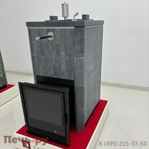 Банная печь Изистим Анапа в наборном полноценном кожухе Змеевик с закрытым верхом и с газовой горелкой фото 4