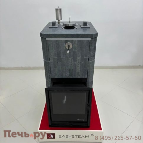 Банная печь Изистим Анапа в наборном полноценном кожухе Змеевик с закрытым верхом и с газовой горелкой фото 5