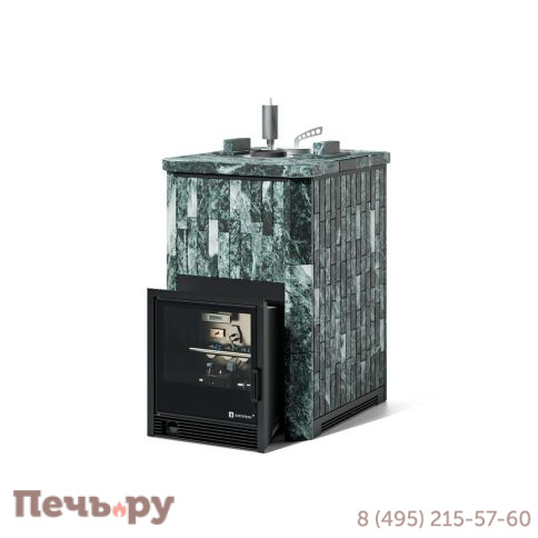 Банная печь Изистим Анапа в наборном полноценном кожухе Змеевик с закрытым верхом и с газовой горелкой фото