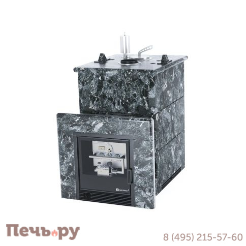 Банная печь ИзиСтим Анапа в полноценном кожухе Змеевик с газовой горелкой фото