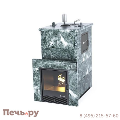 Банная печь ИзиСтим Геленджик-М2 в кожухе из змеевика фото