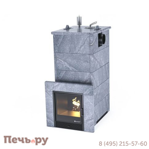 Банная печь ИзиСтим Геленджик с боковым подключением в кожухе из талькохлорита фото