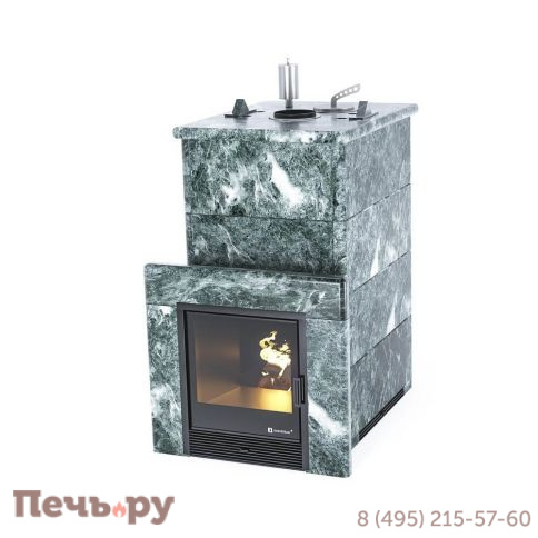 Банная печь ИзиСтим Геленджик в кожухе из змеевика фото