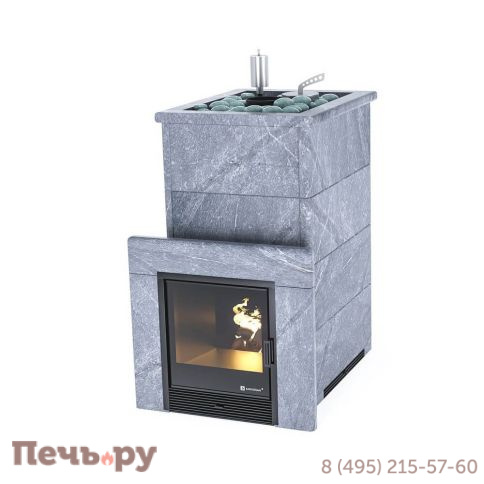 Банная печь ИзиСтим Геленджик в кожухе с открытым верхом из талькохлорита фото